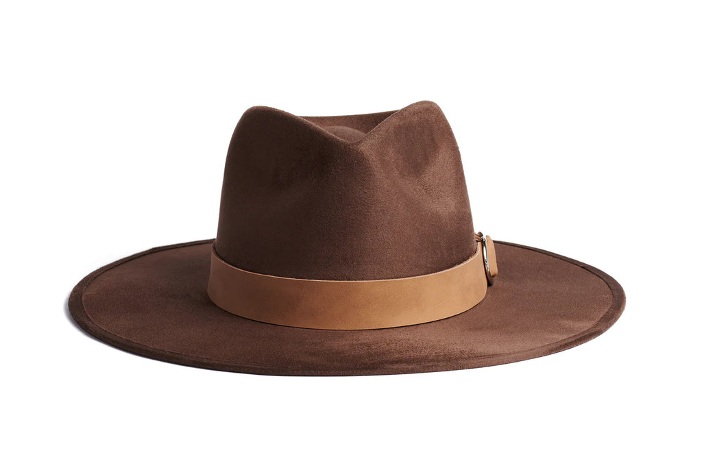 The Maple hat is the embodiment of timeless elegance. This dark brown fedora hat, accentuated with a tan synthetic leather trim, adds a touch of sophistication and classic charm to any ensemble, making it the perfect accessory for those who appreciate refined style that never goes out of fashion.