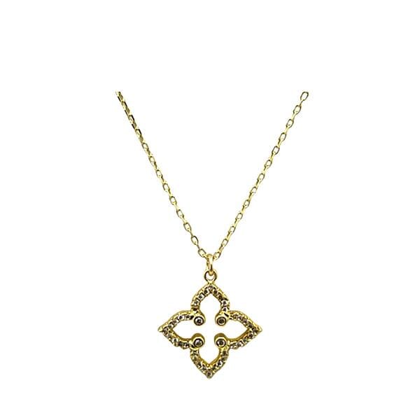 Join the "lucky" club with our Athena Designs Clover pendant! Adorned with sparkling pave stones, this open clover design is sure to bring good fortune (and compliments) your way!