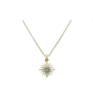 Add a burst of charm with Athena Designs' Starburst necklace. This dainty accessory features a small star pendant, perfect for adding some celestial sparkle to your outfit. Shine bright like the stars (without breaking the bank) with this playful and stylish necklace. Shine on!