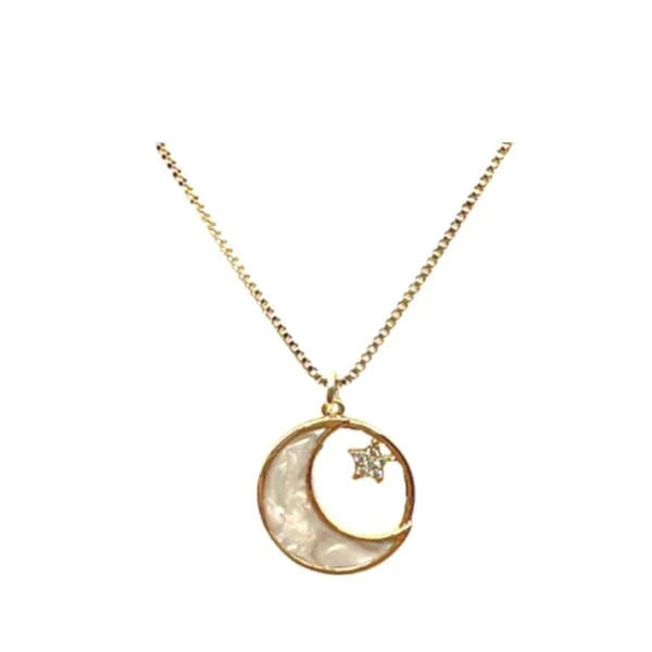 Shine bright like a mother with Athena Designs' moon and star necklace! Made with mother of pearl, this celestial piece is out of this world. Embrace the nurturing energy and add a touch of whimsy to any outfit. Perfect for all the stellar mamas out there!