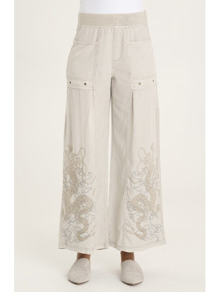 Gear up for a dose of playful elegance with XCVI's Pheodora embroidered pant. Featuring intricate embroidery, these pants add flair to your outfit while providing comfort and style. Get ready to turn heads with this unique addition to your wardrobe!