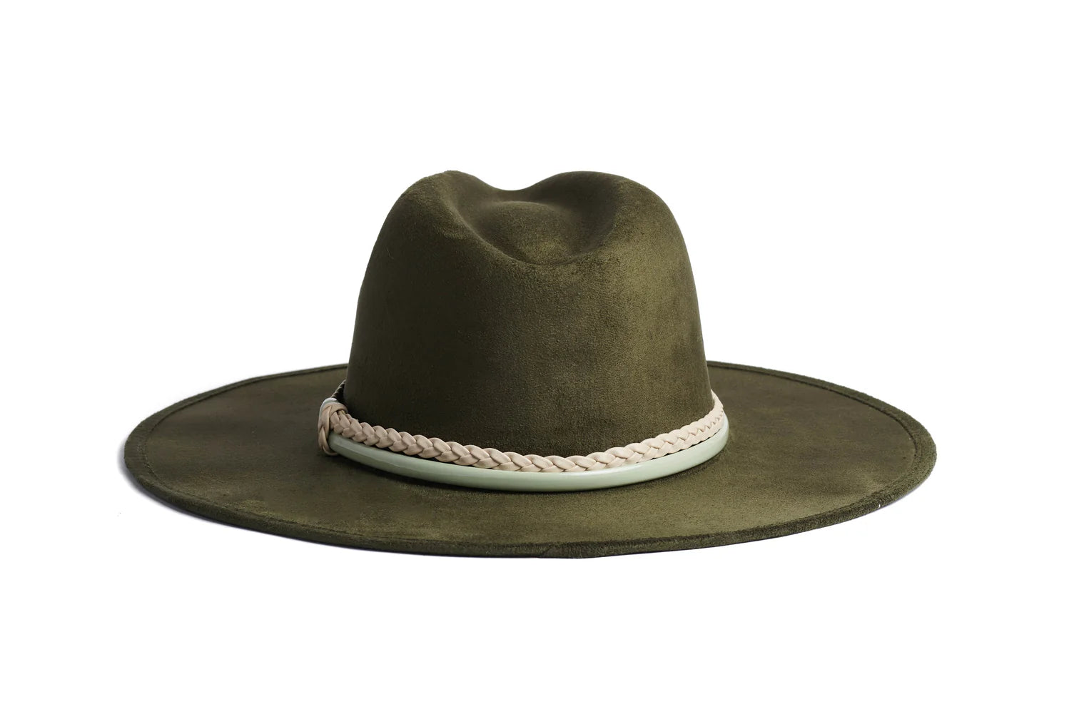 Sage hat is the embodiment of modish versatility. This forest green-colored fedora hat, adorned with a stylish sage green trim and a cream braided trim, adds a touch of sophistication to any ensemble, making it the ideal accessory for those who appreciate timeless fashion with a contemporary twist, suitable for a variety of occasions.