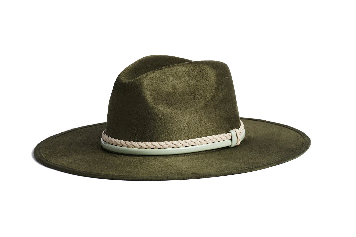 Sage hat is the embodiment of modish versatility. This forest green-colored fedora hat, adorned with a stylish sage green trim and a cream braided trim, adds a touch of sophistication to any ensemble, making it the ideal accessory for those who appreciate timeless fashion with a contemporary twist, suitable for a variety of occasions.