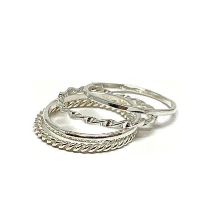 Elevate your ring game with Athena Designs' Stack It - a set of four stackable rings. Mix and match to your heart's content and give your outfits a fun and unique touch. Looks great solo or layered. Stack it up and stand out!