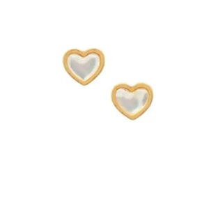 mother of pearl heart post earrings from Athena Designs