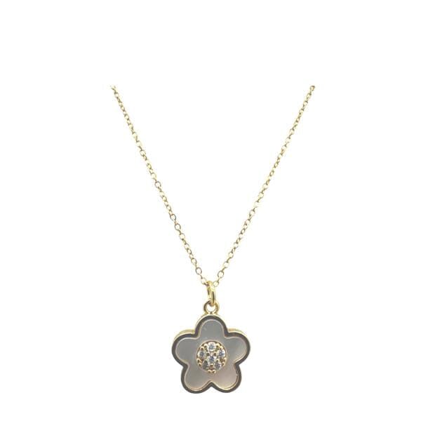 Embrace your free spirit with our Stainless Steel Enamel Flower &amp; CZ Pendant! This groovy accessory features vibrant enamel petals and sparkling cubic zirconia that catch the light as you move.