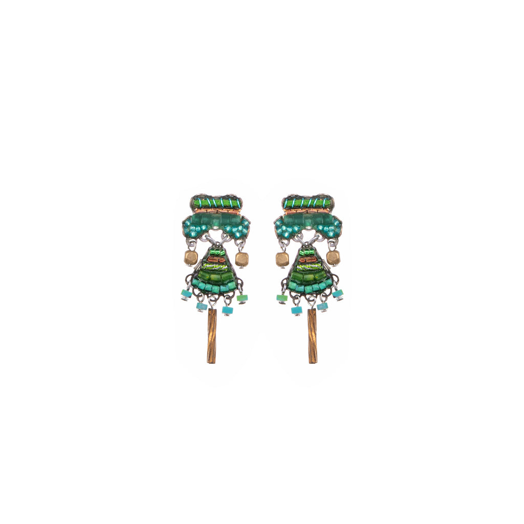 Add a pop of color to your outfit with Ayala Bar's Elena earrings! These funky green beaded earrings are perfect for making a statement and expressing your unique style. Don't be afraid to show off your playful side with these fun and quirky post earrings