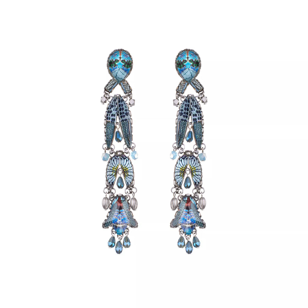 Shimmer and shine in these playful "Marina" earrings by Ayala Bar. With a stunning blue hue and elegant length, these earrings will add a touch of fun to any outfit. (Earrings may cause sudden bursts of confidence and compliments.)