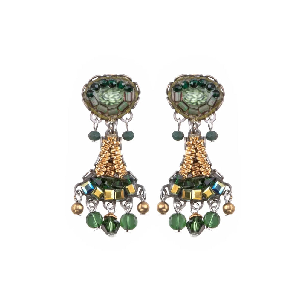 Introducing the eccentric and enigmatic Ayala Bar | Winona earrings. These green painty earrings are the perfect accessory to add a pop of color and personality to any outfit. Channel your inner artist with these unique and playful pieces. (Artistic flair not included!)