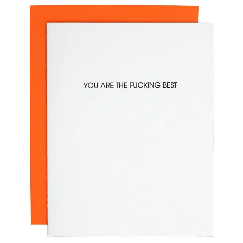 Our "you are the best unlicensed therapist a human could ask for" funny friendship card is letterpress printed on a vintage printing press.