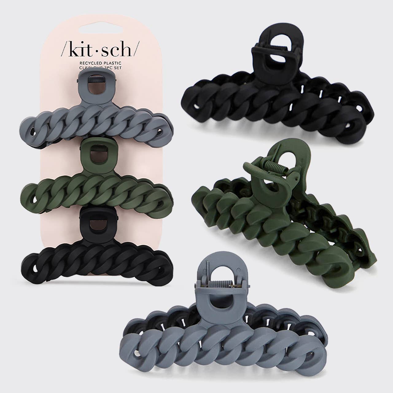 Kitsch | Eco-friendly Chain Claw Clip 3pc Set