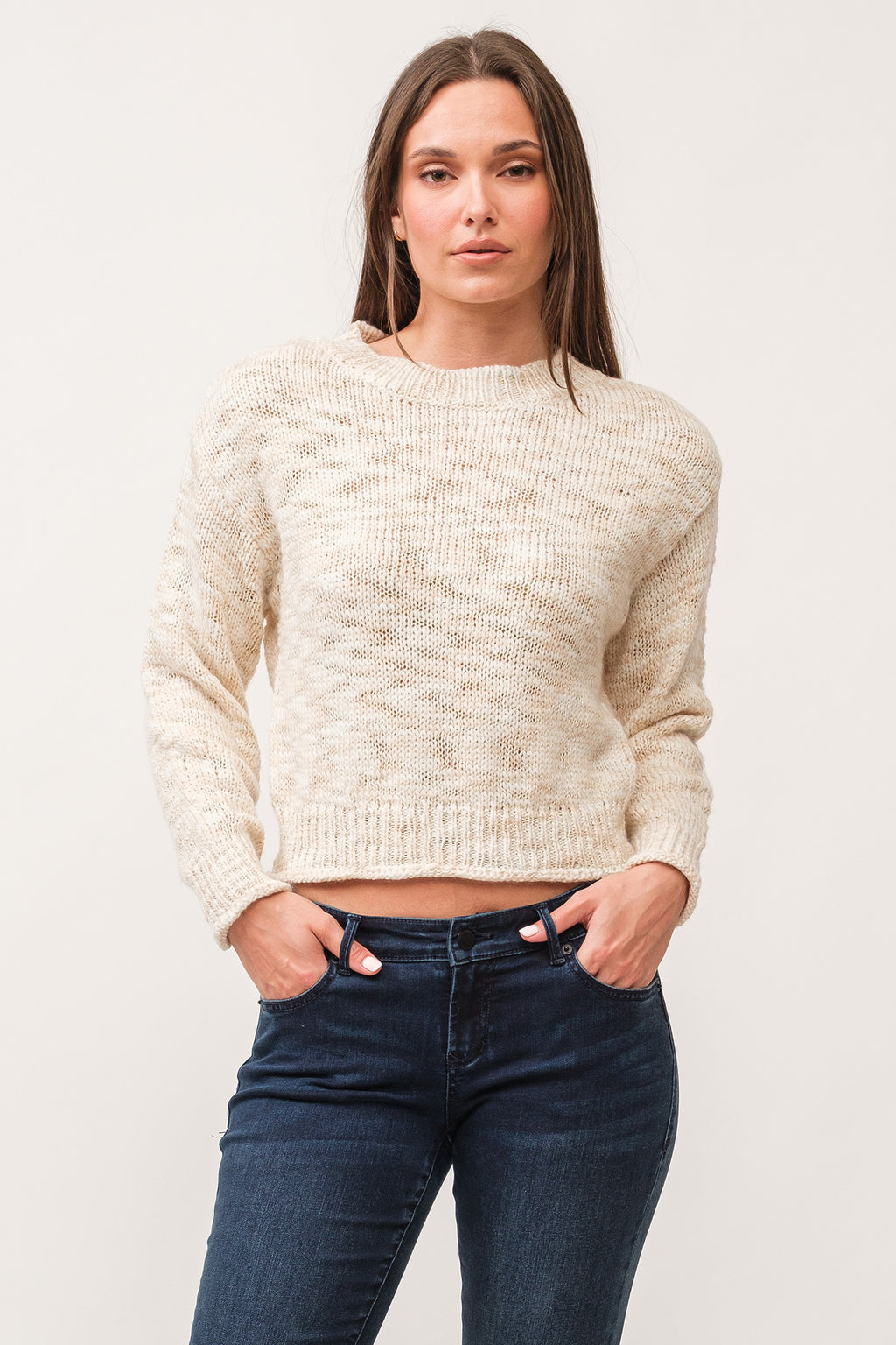 Indulge in the cozy and playful style of Dear John's Britney sweater. Made with space dyed yarn and a ribbed design, this sweater will keep you warm and stylish during chilly days. Embrace the quirky side of fashion with this unique and comfortable sweater.