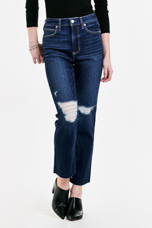 Step out in style with Dear John | Frankie! This stylish pair of straight deconstructed jeans features a frayed hem, perfect for an edgy and casual look. Add a trendy twist to your style with these must-have jeans!