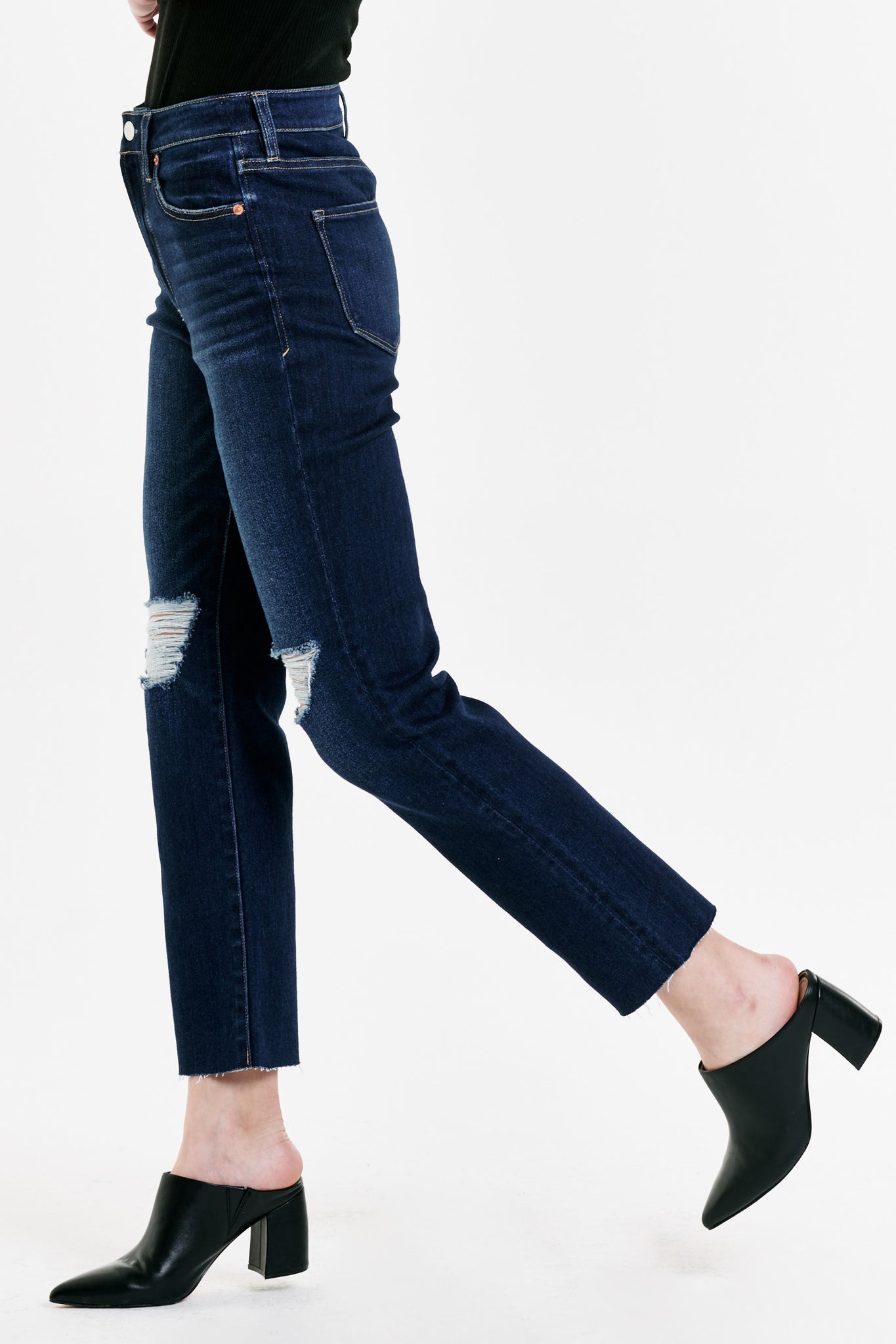 Step out in style with Dear John | Frankie! This stylish pair of straight deconstructed jeans features a frayed hem, perfect for an edgy and casual look. Add a trendy twist to your style with these must-have jeans!