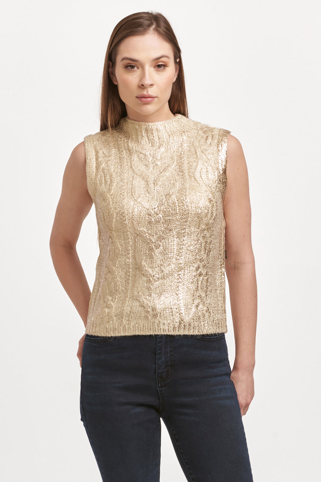 Stay stylishly sleeveless with the crew neck Dear John | Tatiana sweater. Perfect for a casual night out or layering up in colder weather. So comfy, you'll never want to take it off! (But please do, it needs to be washed eventually.)