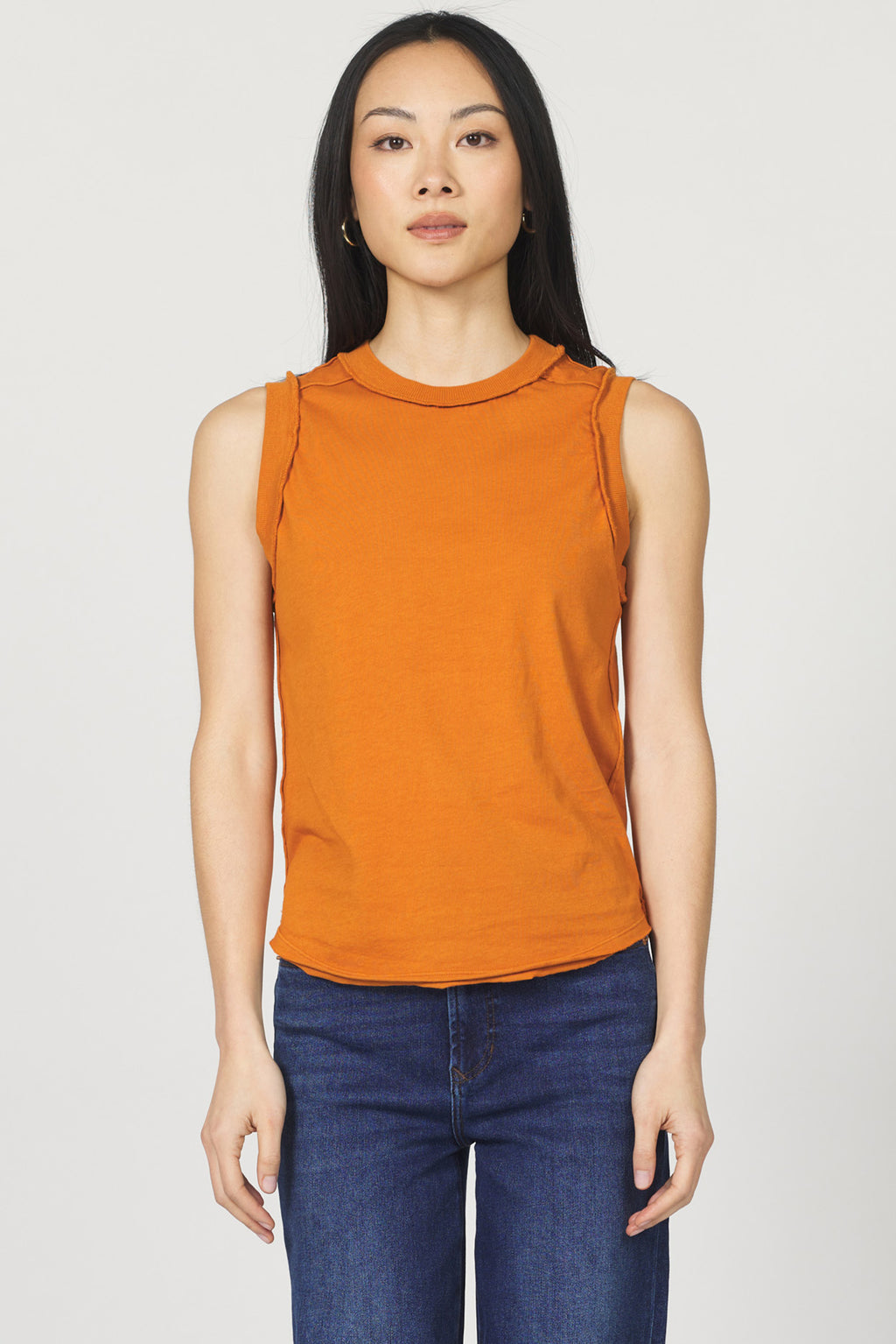 This playful round neck jersey top features a clean center back seam for a subtle twist on a classic look. Soft and comfortable, it’s perfect for adding a fun, casual vibe to your everyday wardrobe. Easy to style and effortlessly cool!