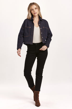 Introducing Dear John's Cropped Gina - the denim jacket that's anything but basic. With a boxy fit and cropped length, this jacket adds a playful twist to your wardrobe. Rock it with any outfit for an effortlessly cool and edgy look!