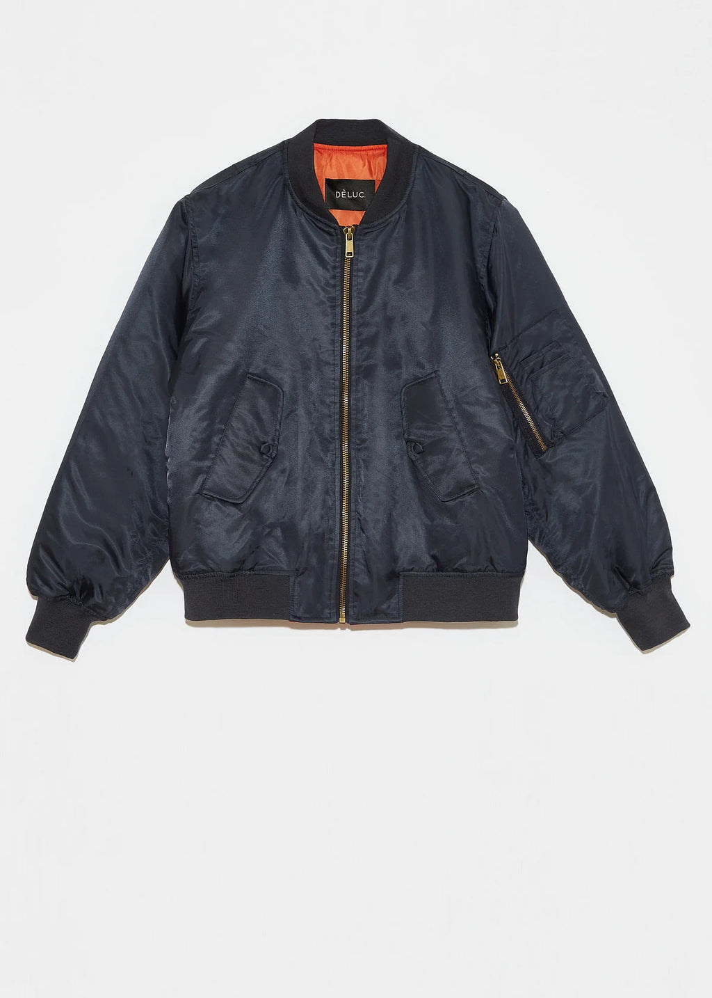 Blast off in style with this oversized bomber jacket made of luxurious satin! Its long sleeves and ribbed cuffs on the neck, waist, and sleeves offer a comfortable fit, and the front pockets with flap and snap button (plus a handy zipper pocket on the sleeve) are perfect for storing all your essentials. Featuring a contrasting lining and a front zip closure, this jacket is out of this world!