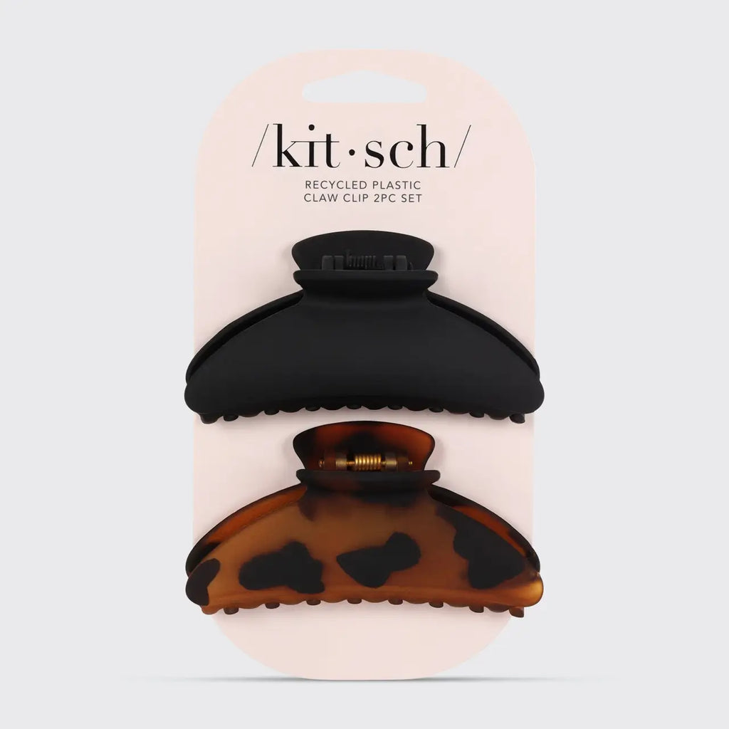 Two claw clips on a 'kit·sch' branded card with a beige background