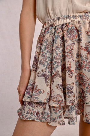 Add some whimsy to your summer wardrobe with the Molly Bracken Ruffle Printed Mini Skirt! This playful piece features a charming ruffle detail and a fun print that will make any day feel like a summer day. Perfect for a laid-back yet stylish look. (No one will rain on your parade in this!)
