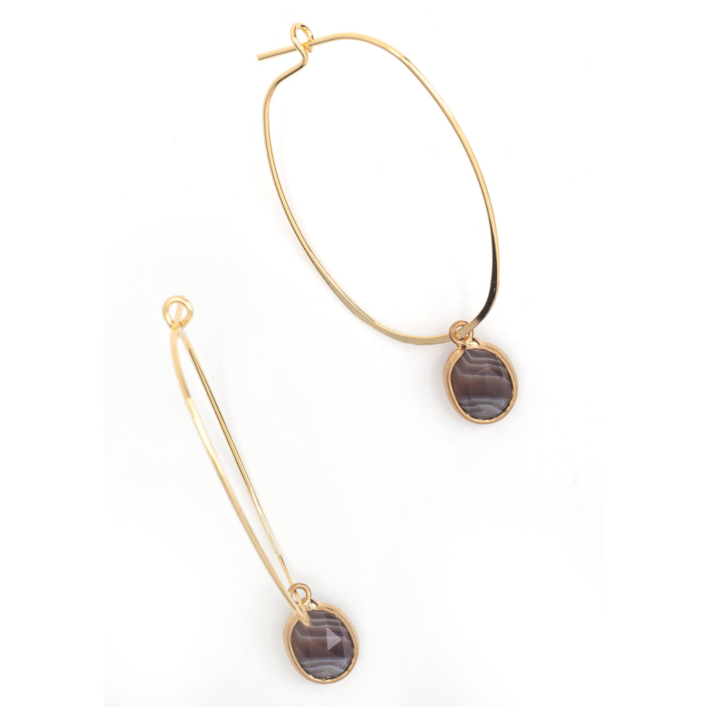 Get ready to make a statement with Nakamol's Kennedy labradorite drop earrings. These unique and eye-catching earrings feature stunning labradorite stones for a touch of elegance. Upgrade any outfit with these must-have accessories.