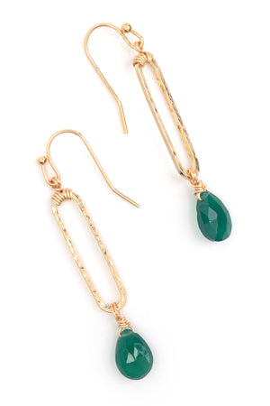 Add a touch of shine with the Nakamol Alisa gold rectangle drop earrings adorned with clear stones. These unique earrings will elevate any outfit and make a statement. Let your ears do the talking with these playful and stylish accessories!