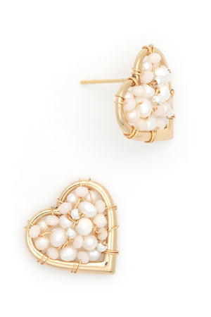 Add a touch of charm with these playful beaded heart-shaped post earrings from Nakamol. Perfect for brightening any outfit, their delicate design brings a fun and flirty vibe to your everyday look. Show a little love with every wear!