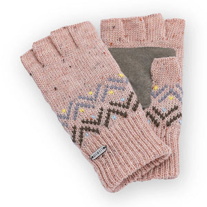 Stay warm but keep your fingers free. The Visby gloves are knit in wool-blend yarn that's decorated with a chevron pattern. A faux suede palm patch makes these women's wristlet gloves more durable.