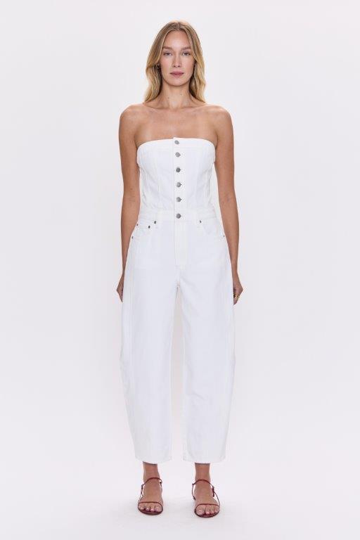 Step out in style with Pistola's Daphne arched leg jumpsuit! Show off those legs (and curves) with this fun and flirty jumpsuit. Perfect for a night out or a day at the beach. Get ready to turn heads and make a statement!