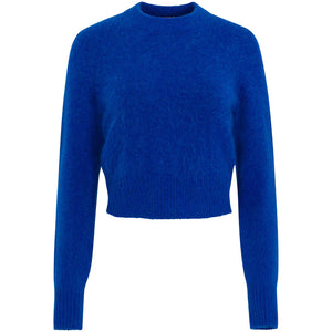 Blue sweater on a white background