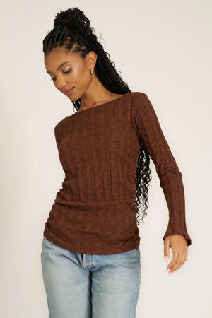 Our Sanna Boat Neck Sweater Rib Long Sleeve is crafted with our iconic wide rib marled fabric. This long sleeve is all about everyday comfort. The top features a boat neckline and a fitted silhouette. And those sleeves? They have a slight flare at the wrist—just enough to add a bit of flair to your everyday look. This top is ready to elevate your closet game. Trust us, you’ll want one in every color.