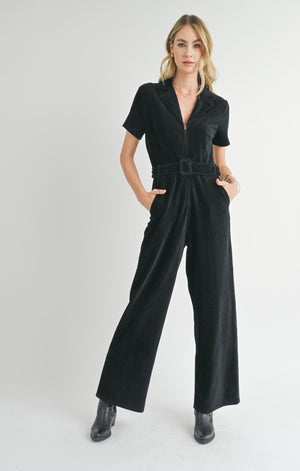 Get ready to jump for joy in the Sadie &amp; Sage Morrison jumpsuit! Made from cozy cord material, this jumpsuit is perfect for lounging or dressing up for a night out. With its unique design and comfortable fit, you'll never want to take it off. So go ahead, jump on this trend!