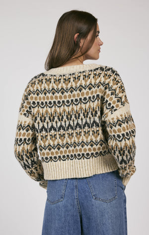 Stay cozy in style with Sage the Label's Rural Nordic Pattern Pullover Sweater. Embrace the rustic vibes with this quirky pullover, featuring a unique Nordic pattern. Perfect for chilly days and laid-back looks. (Sweater Weather Anywhere!)