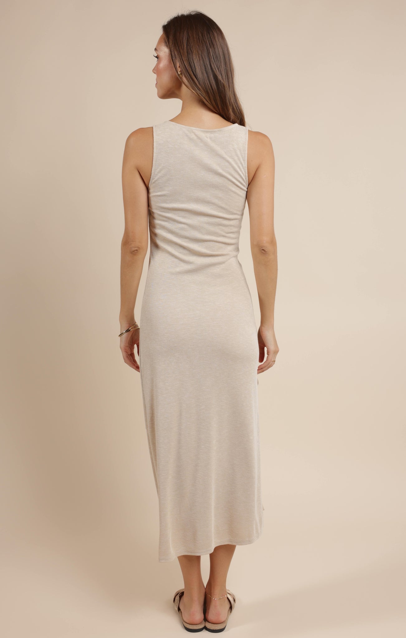 Stay awhile in this ruched knit dress from Sage the Label. Perfect for any occasion, the form-flattering design will keep you comfortable and stylish. No need to rush, this dress is here to stay (awhile)!