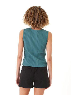 This sleeveless crewneck tank is crafted from soft, ribbed knit fabric for a sleek, comfy feel. A timeless essential, it's perfect for layering or wearing solo for an effortlessly polished look.