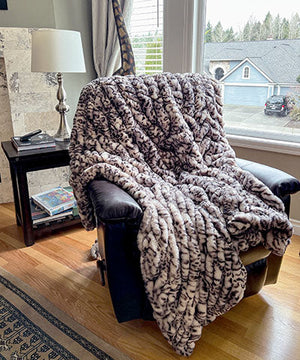 Faux fur throws in royal opulence are always handmade in Seattle, WA, USA. Other faux furs (and real ones) don't hold a candle to these beauties. Our Royal Opulence fur throws are sure to become your favorite cuddly blanket! However you want to describe these furs, you need to feel them! Impossibly soft and plush furs to impress your whole family.