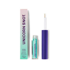 Unicorn Snot lip gloss with packaging on a white background