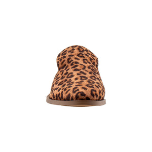 Leopard print slipper on a white background