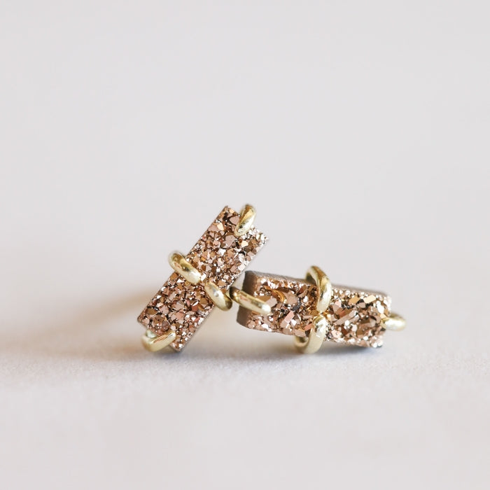 JaxKelly | Rose Gold Druzy Bar Stud