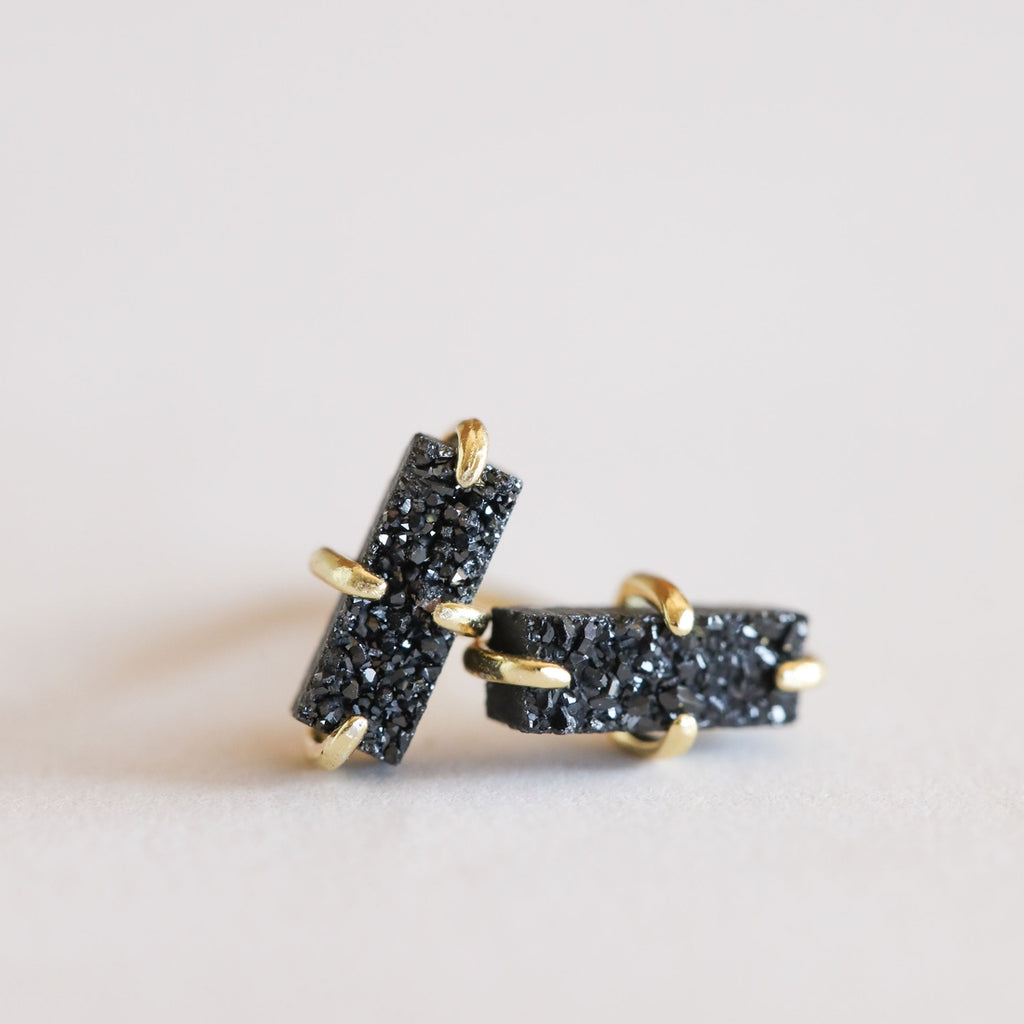 JaxKelly | Black Druzy Bar Stud