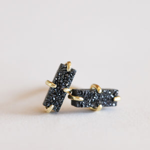 JaxKelly | Black Druzy Bar Stud