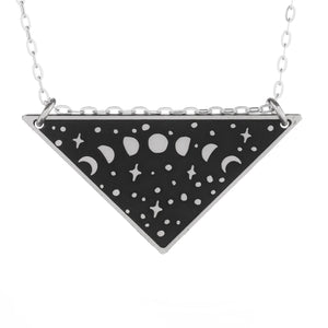 The Bearded Jeweler | Moon Phases Triangle Necklaces