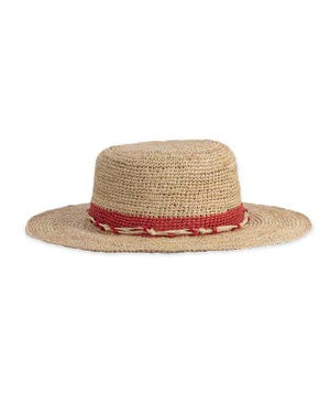 The women's Gia hat is made for sunny days that call for endless hours outside. The pretty raffia blend is lightweight and pliable with a smooth feel and a wide brim that keeps you covered on walks and picnics, or on lounge-filled, dreaming-of-vacation afternoons. Twisted strands of beaded raffia and a woven-in band of color add a fun, decorative touch. The flexible crown will form nicely to your head, with a soft band inside to keep you comfortable.