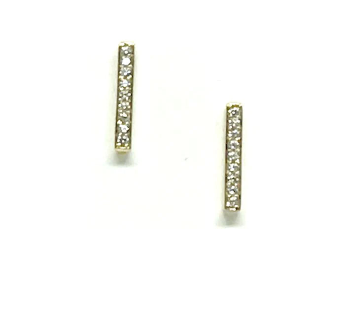 Add a touch of elegance with Athena Designs' Bar Stud, featuring a sparkling pave diamond bar. Shine bright with this unique and versatile piece.