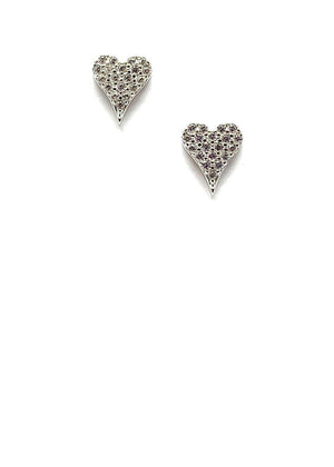 Add a touch of love and sparkle with our Athena Pointy Heart earrings! Made with sterling silver and micropave crystals, these studs are perfect for any occasion. (Love at first sight, anyone?)