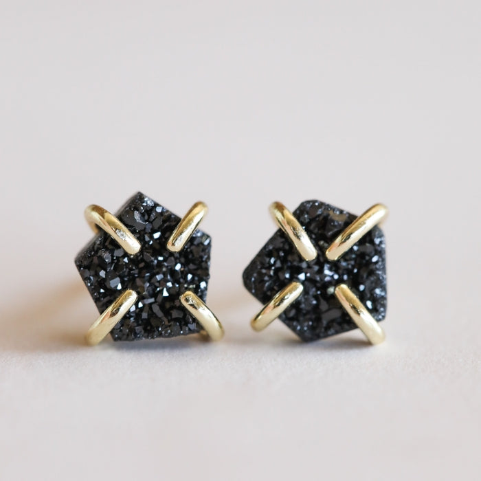 JaxKelly | Black Druzy Prong Earring